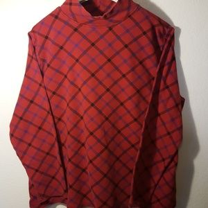 Red Print Mock Turtleneck